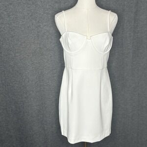 French Connection Whisper White Corset Seamed Mini Dress Size 8